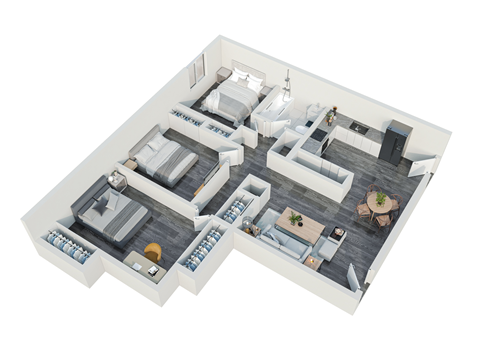bedroom floor plan an in 3d